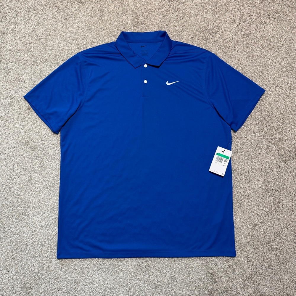 Nike Dri-Fit Golf Polo Shirt XL Blue NWT Performance Athletic